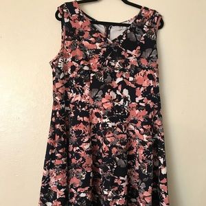 DR Collection Donna Ricco Navy & Pink Flare Dress